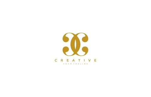 CC Linked Simple Elegant Logo Stock Illustration
