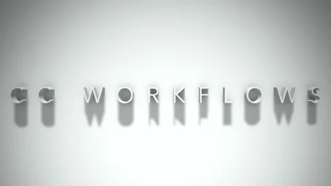 Cc workflows 3D title animation white text on a white background Stock Footage 299648050