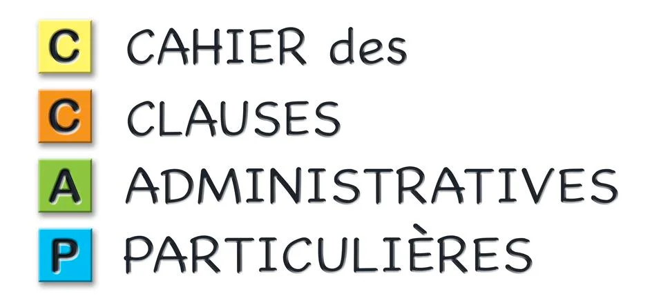 CCAP initials in colored 3d cubes with meaning in french language Illustrazione stock