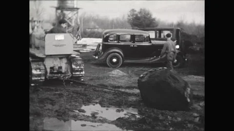 CCC boulder pull 1936 Video stock 56161274