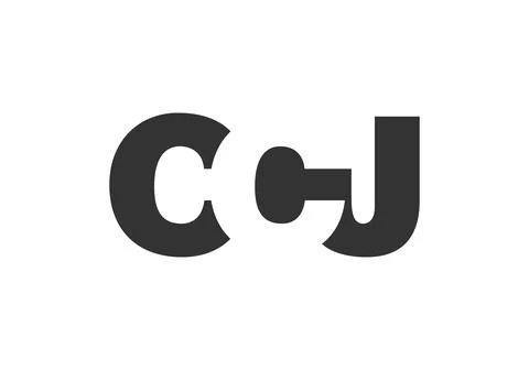 CCJ logo design. Initial letter C C J bold font style for tech startups, co.. Stock Illustration