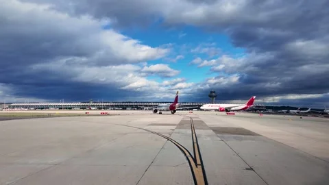 Ccokpit View From Inside a Jet Cockpit Holding the Line Ready for Takeoff From Stock Footage 333291137