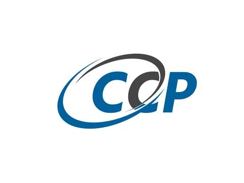 CCP letters creative modern elegant swoosh logo design Stock Illustration