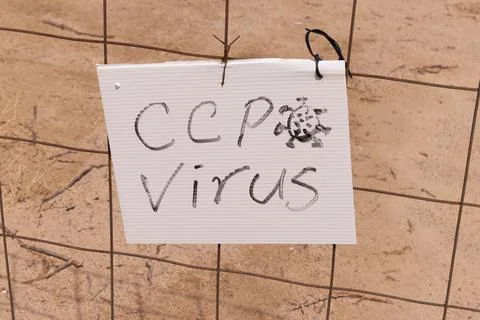 CCP Virus Artwork Display Stock Photos