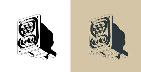 CCS Combo 2 EV charging port Stock Illustration