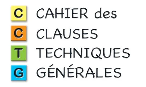 CCTG initials in colored 3d cubes with meaning in french language Stock Illustration