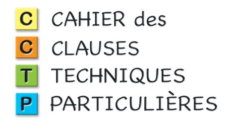 CCTP initials in colored 3d cubes with meaning in french language Stock Illustration