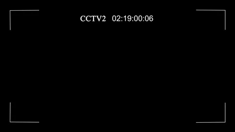 CCTV 2 camera display on main monitor with scan lines on black screen Stock Footage 251337362