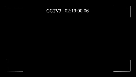 CCTV 3 camera display on main monitor with scan lines on black screen Stock Footage 251337481