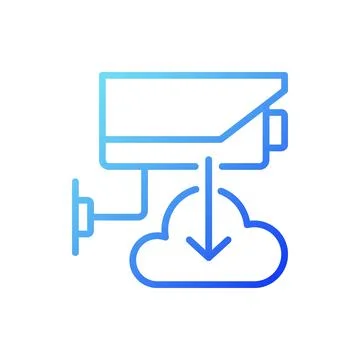 CCTV and phone connection gradient linear vector icon Illustrazione stock