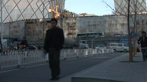 CCTV Building construction Beijing Stock Footage 147616