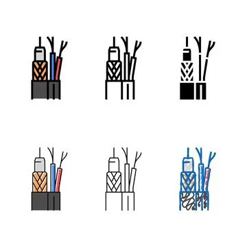Cctv cable wire color icon concepts vector Stock-Illustration