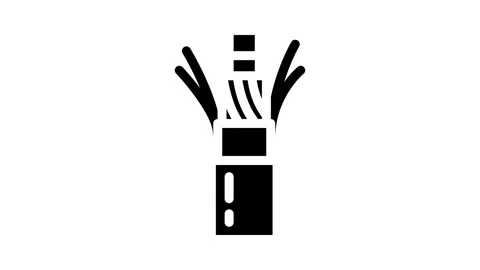 Cctv cable wire glyph icon animation Stock Footage 326746618