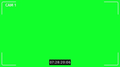 CCTV Cam 1 display with scan lines over a green screen background Stock Footage 310220212