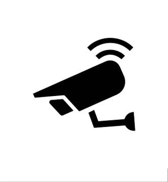 CCTV Camera, black and white illustration Ilustración de archivo