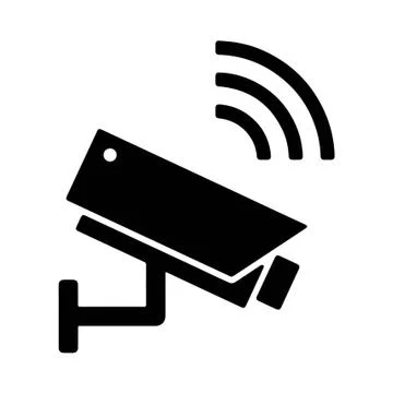 CCTV Camera, black and white illustration Ilustración de archivo