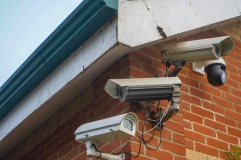 CCTV camera on a building Stockfoto's