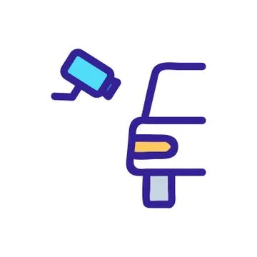 CCTV camera car icon vector. Isolated contour symbol illustration Ilustração Stock