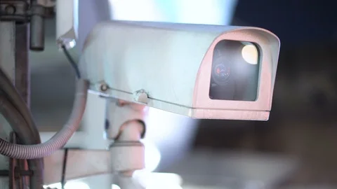 CCTV Camera Close Up Stock Footage 96743109