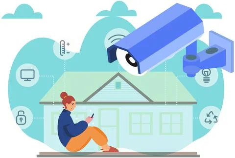 CCTV Camera Concept Illustration Stockillustratie