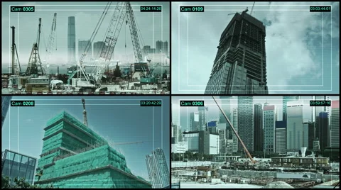 CCTV camera on constructed buildings in Hong Kong. Video stock 58590953