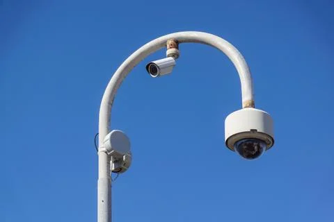 CCTV Camera dome Operating for security videosurveillance Stock Photos