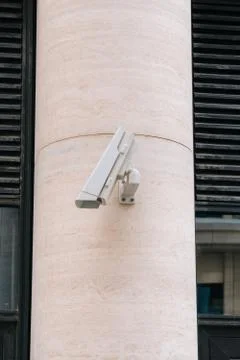 The CCTV camera is down. Kind of broken camera. Installation of a new outdoor Stock Photos