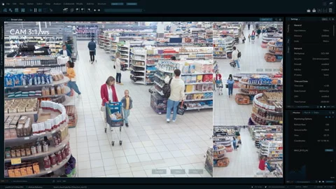 CCTV Camera in Grocery Store Stock Footage 296177417