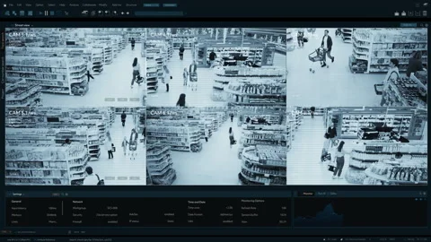 CCTV Camera in Grocery Store Stock Footage 296177497