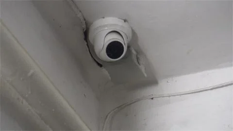 CCTV camera hidden camera mounted near the apartment Stock Photos