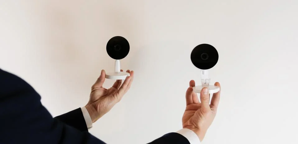 CCTV camera for home security. Videcam, smart home technology Stock Photos