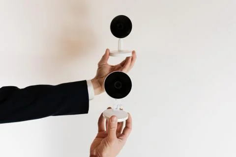 CCTV camera for home security. Videcam, smart home technology Foto stock
