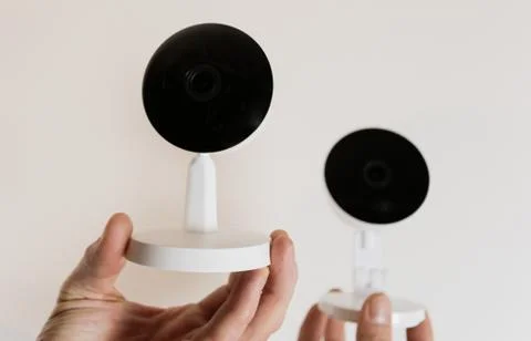 CCTV camera for home security. Videcam, smart home technology Stock Photos
