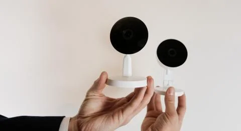 CCTV camera for home security. Videcam, smart home technology Stock Photos