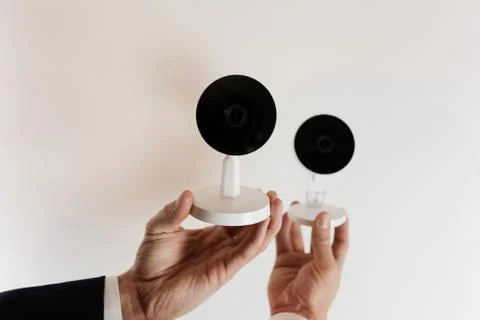 CCTV camera for home security. Videcam, smart home technology Stock Photos