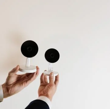 CCTV camera for home security. Videcam, smart home technology Stock Photos