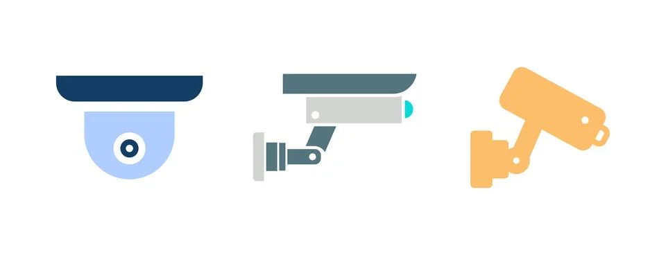 Cctv Camera Icon. Cctv Camera Flat Icon Symbol Vector Illustration 스톡 일러스트