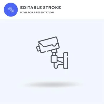 Cctv Camera icon vector, filled flat sign, solid pictogram isolated on white Stock Illustration