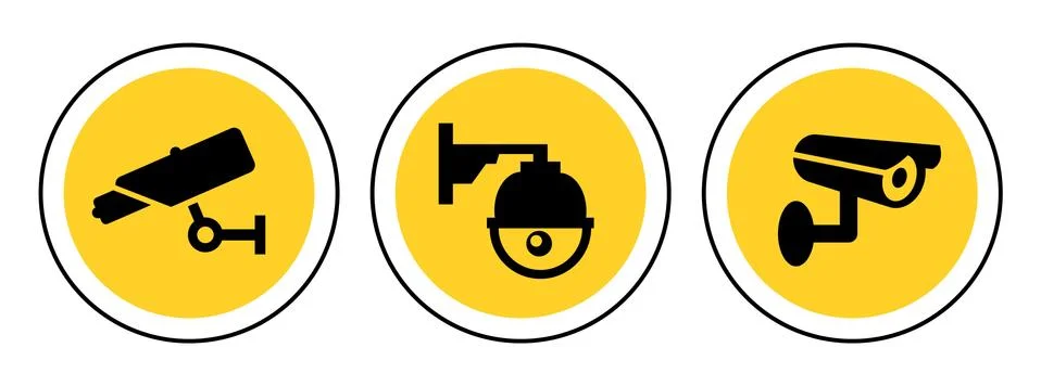 CCTV camera icon vector security video sign. Stock Illustration