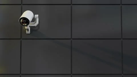 CCTV camera installed on wall of the building. Scan the area for surveillance  Video stock 227729088