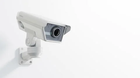 CCTV camera installed on white background.  動画素材 227971606