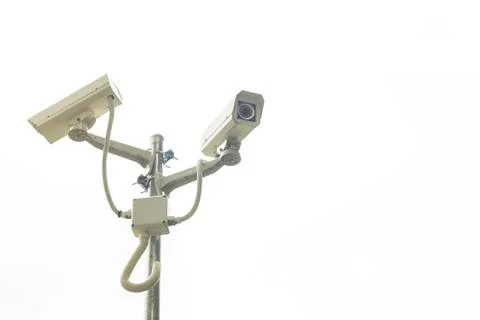 CCTV Camera isolated on white background. Stock Photos