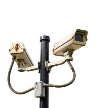 CcTV camera isolated on white background Stock Photos