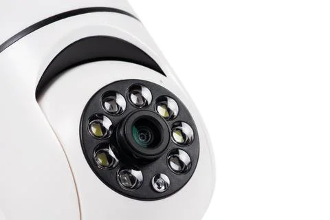 CCTV camera isolated on white background. Stock Photos