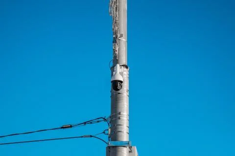 CCTV camera on a lamppost Stock Photos