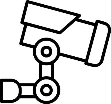Cctv Camera Line Icon Design Stock Illustration