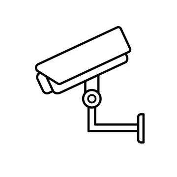 Cctv camera line icon. Filled flat sign for mobile concept and web design. .. Stock Illustration