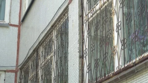 CCTV camera located on the wall of the school building Stock Footage 75445732