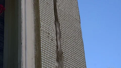 CCTV camera located on the wall of the school building Stock Footage 75446018