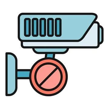 Cctv camera with no surveillance disallowed privacy icon Stock Illustration